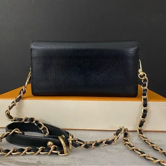 GUCCI GG Leather Long Wallet to Shoulder Bag 💼 Black - Picture 6 of 17